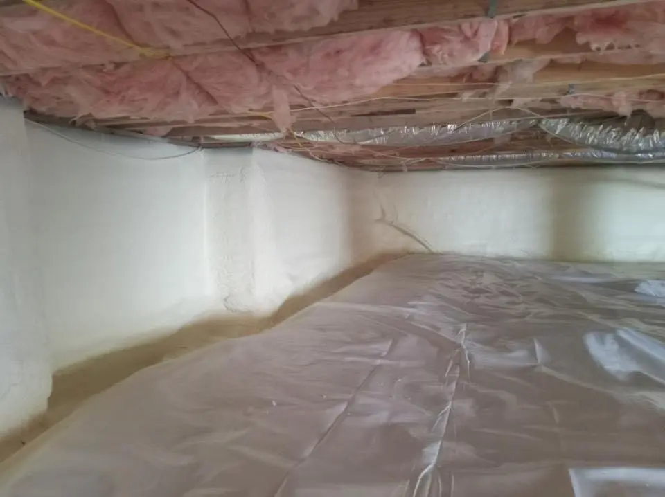 Crawl space encapsulation with closed-cell spray foam for Metal Roof Coating in Redland